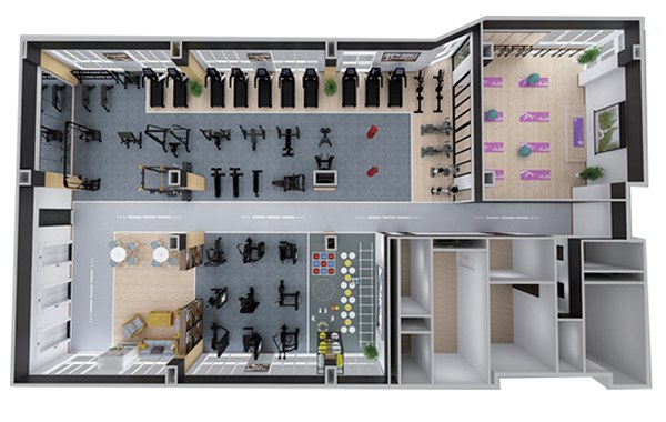 200-500平方健身房配置方案-广西333体育健身器材有限公司